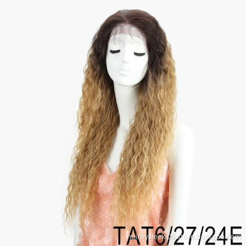 Magic Kinky Curly 30 Inch Long Ombre Natural Hair Wigs For Women Heat Resistant Fiber Synthetic Hair Lace Front Wigs